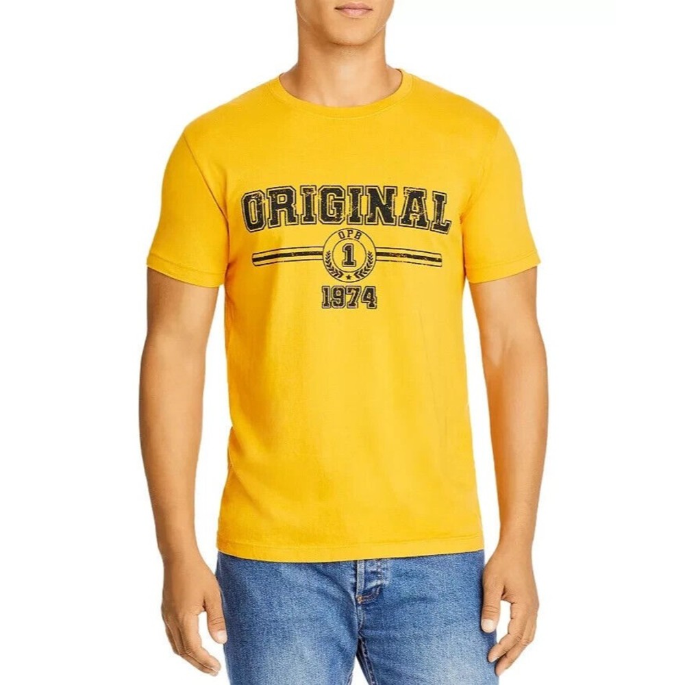 Original Paperbacks Mens Everett Vintage Sports Tee Yellow mustard Size LARGE